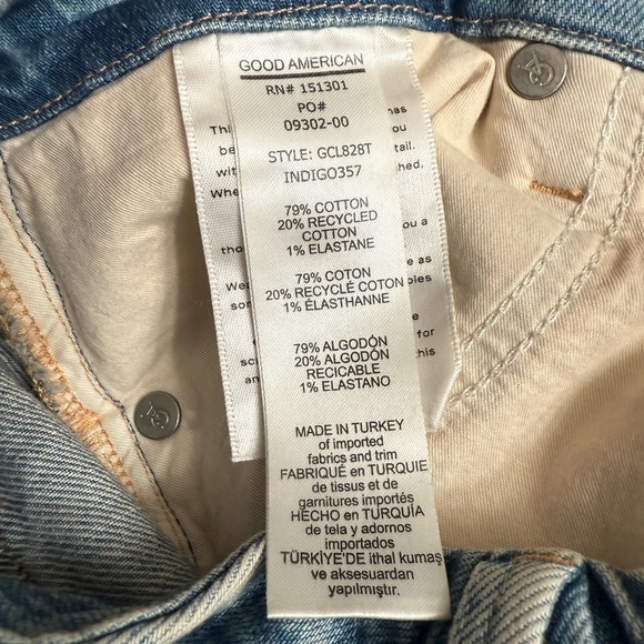 Good American Classic High-Rise Slim Fit Indigo 357 Women's Jeans Size 6/28 - Picture 5 of 6